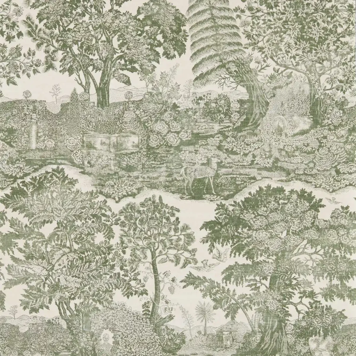 green botanical wallpaper from sanderson