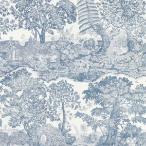 blue botanical wallpaper from sanderson