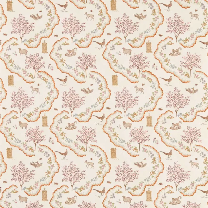 Wildflower Meadow Wallpaper - Maple fabric swatch DHIP217482