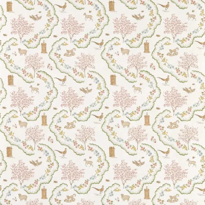 Wildflower Meadow Wallpaper - Pearl fabric swatch DHIP217483