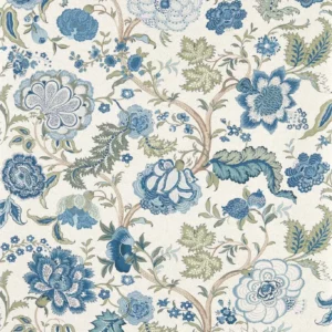 blue botanical wallpaper from sanderson