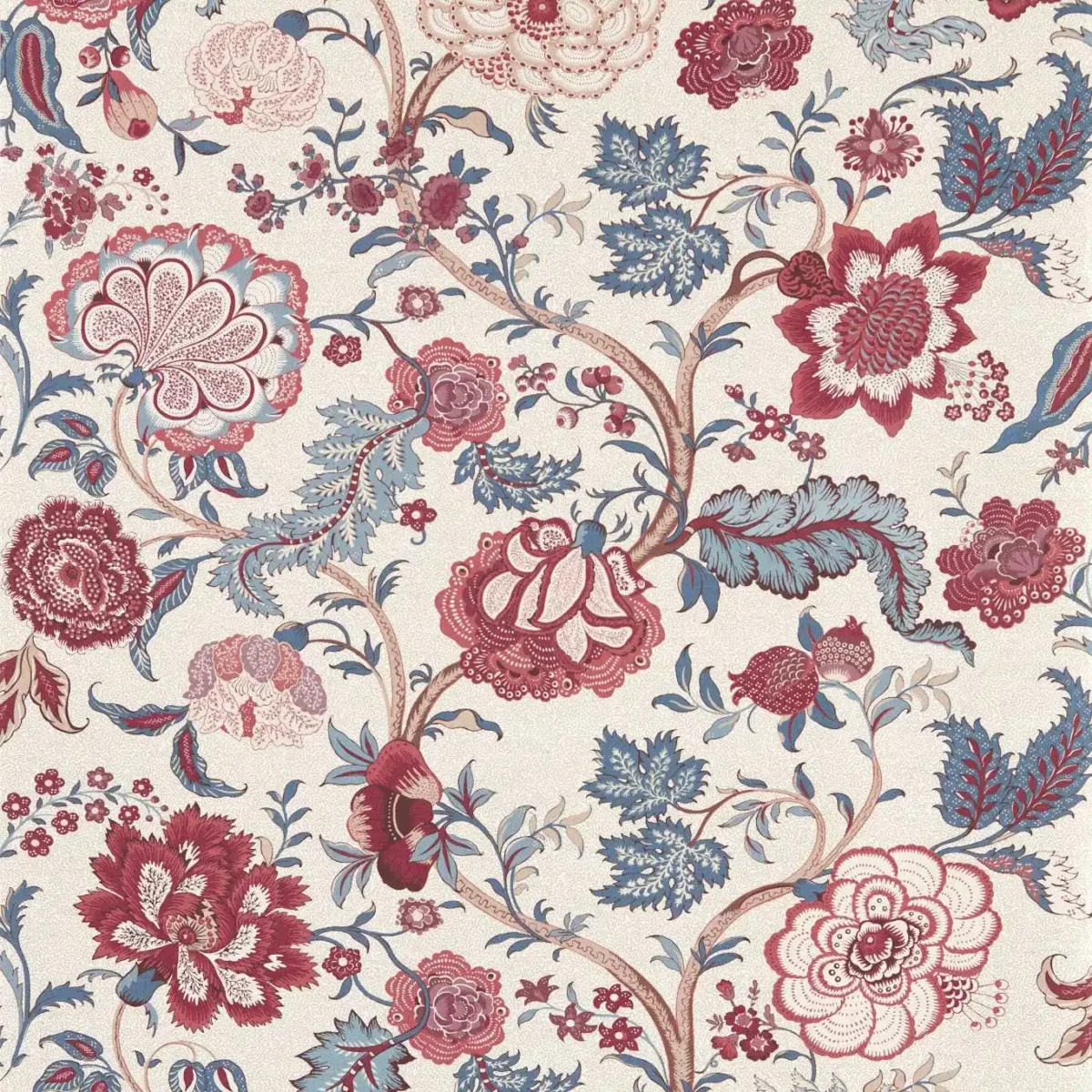 Salisbury Wallpaper - Madder Rose by blue botanical wallpaper from sanderson
