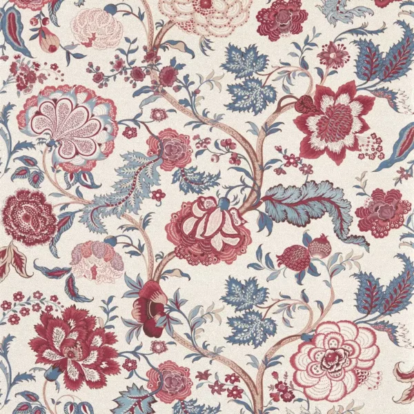 Salisbury Wallpaper - Madder Rose by blue botanical wallpaper from sanderson
