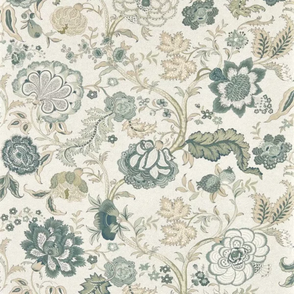 Salisbury Wallpaper - Yew Green by green botanical wallpaper from sanderson