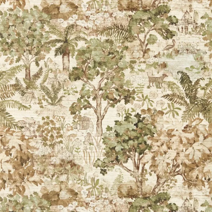 The Stumpery Wallpaper - Lichen fabric swatch DHIP217490