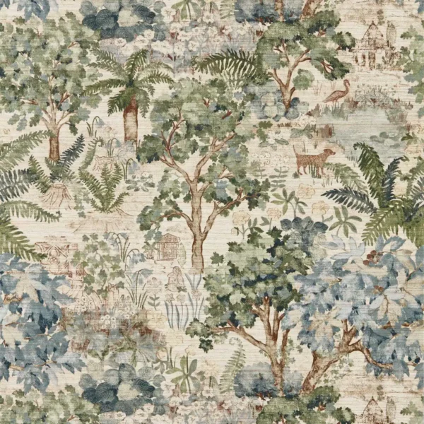 green animal wallpaper from sanderson