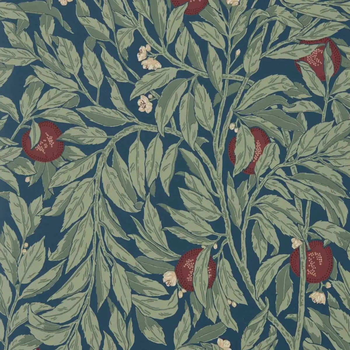blue botanical wallpaper from sanderson