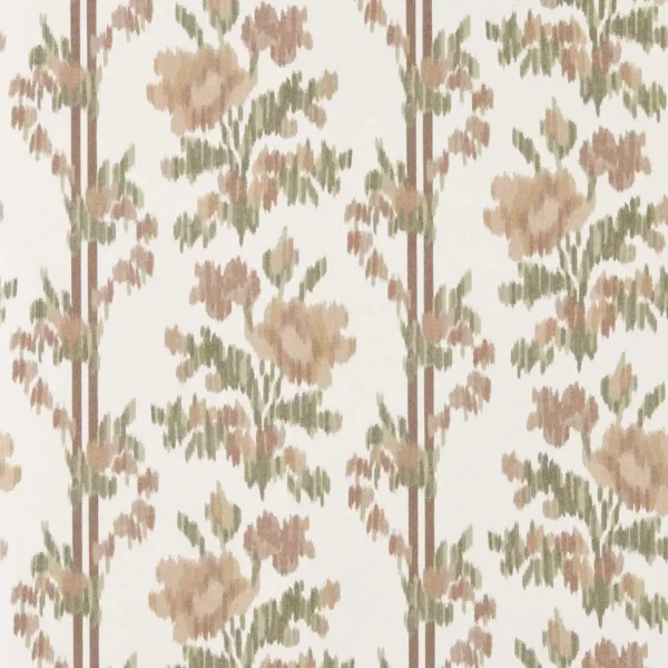 Apothecary Rose Wallpaper - Parchment & Olivine by brown botanical wallpaper from sanderson