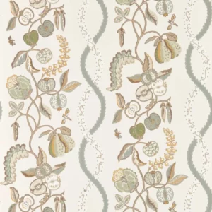 white botanical wallpaper from sanderson
