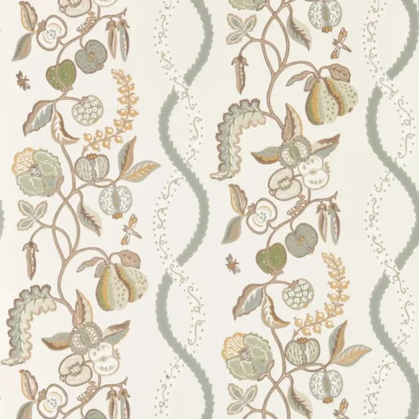 white botanical wallpaper from sanderson