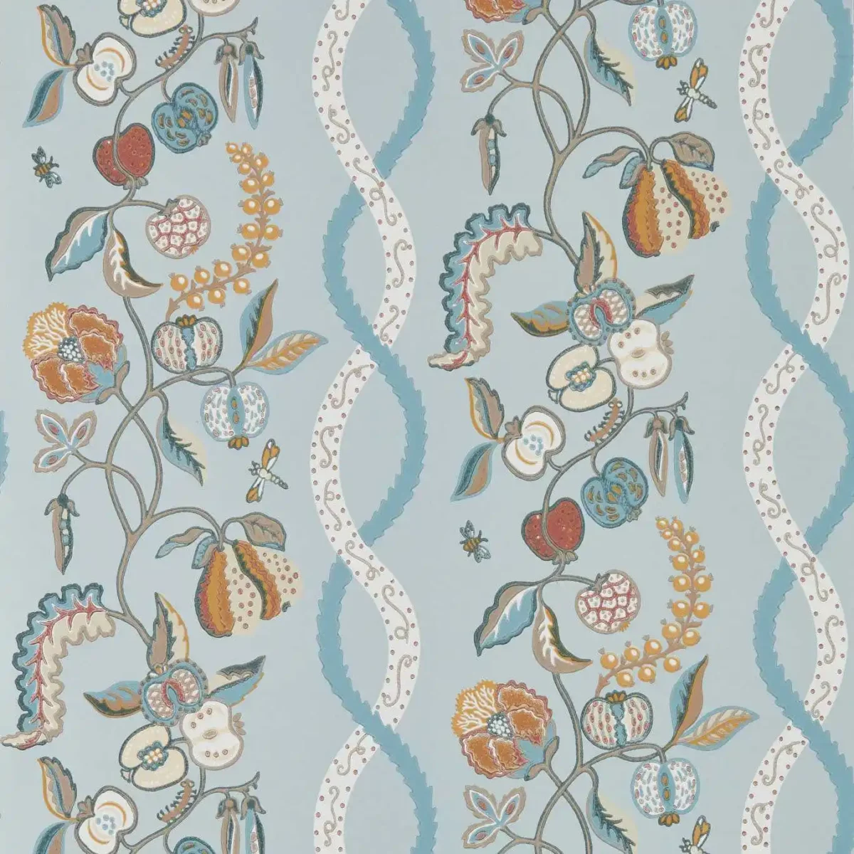 blue botanical wallpaper from sanderson