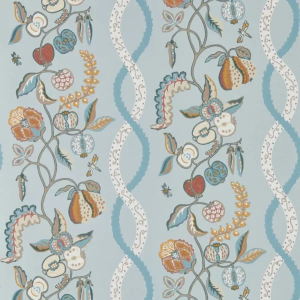 blue botanical wallpaper from sanderson