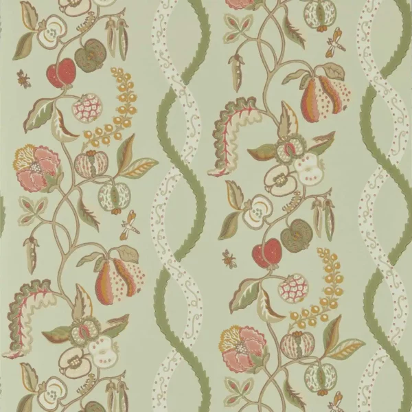 Kitchen Garden Wallpaper - Olive & Russet by green botanical wallpaper from sanderson