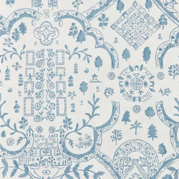 Topiary View Wallpaper - Wedgwood by blue traditional wallpaper from sanderson