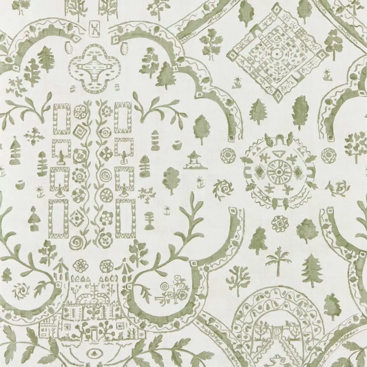 green traditional wallpaper from sanderson