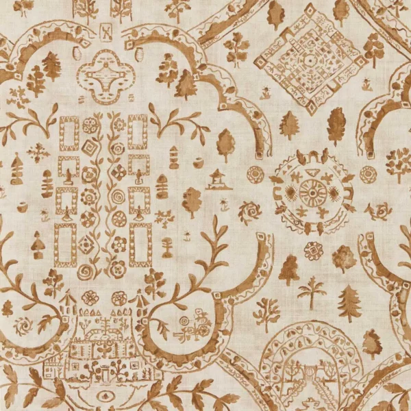 Topiary View Wallpaper - Muntjac by brown traditional wallpaper from sanderson