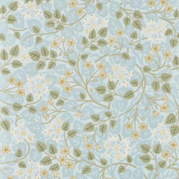 blue botanical wallpaper from sanderson
