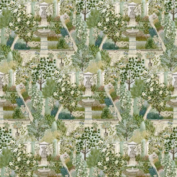 green botanical wallpaper from sanderson