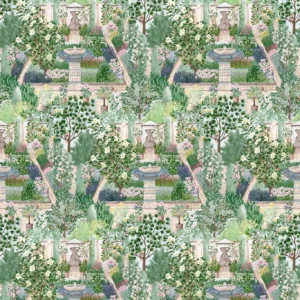 green botanical wallpaper from sanderson