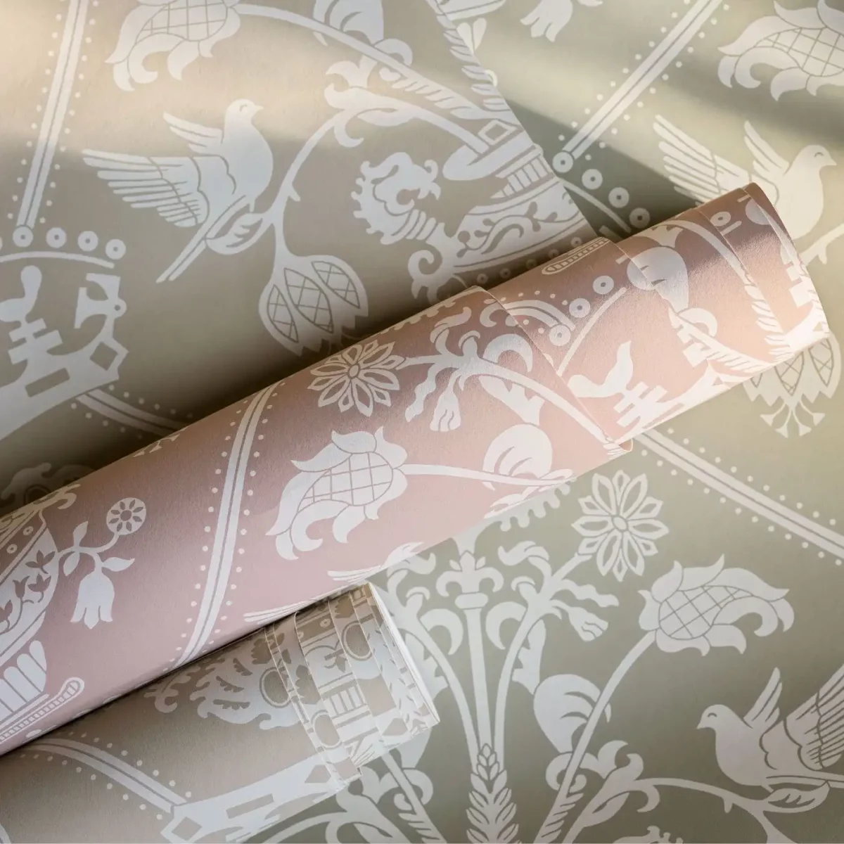 Highgrove Damask Wallpaper - Silver Green by Highgrove Damask Wallpaper - Silver Green from