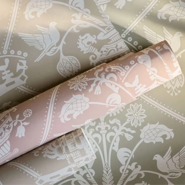 Highgrove Damask Wallpaper - Rose by Highgrove Damask Wallpaper - Rose from