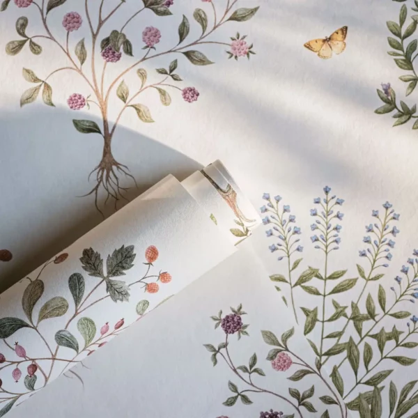 Thyme Walk Wallpaper - Damson / Quince by Thyme Walk Wallpaper - Damson / Quince from