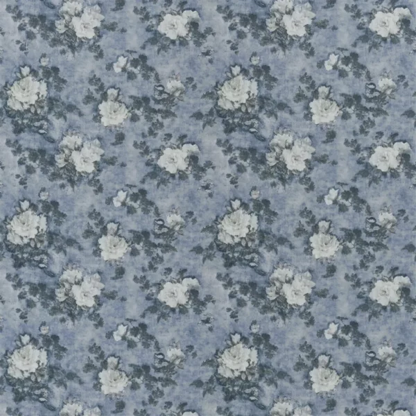 Impasto Floral Fabric - Denim by blue botanical cotton fabric from Ralph Lauren