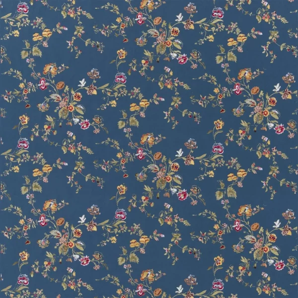 Campernelle Embroidery Fabric - Shade Garden by blue botanical embroideried fabric from Ralph Lauren