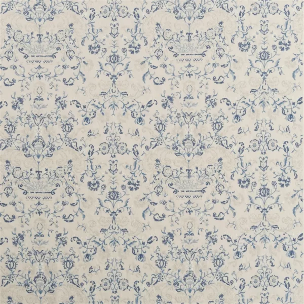 Billancourt Embroidery Fabric - Bone China by blue traditional embroideried fabric from Ralph Lauren