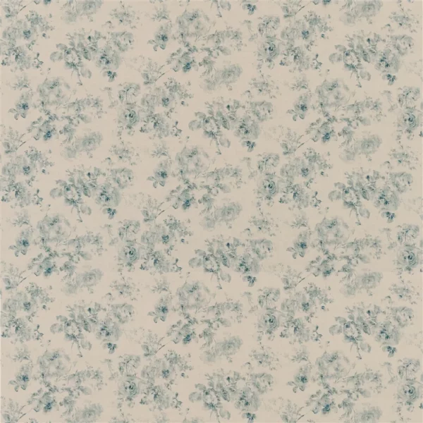 Leonor Weathered Floral Fabric - Vintage Blue by blue botanical printed fabric from Ralph Lauren
