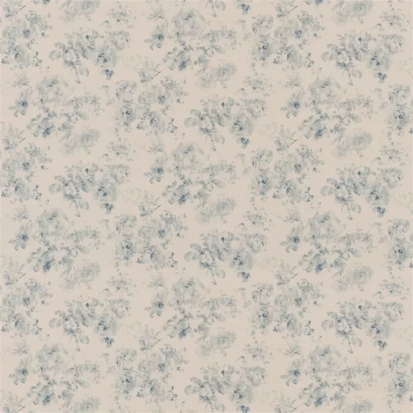 Leonor Weathered Floral Fabric - Pale Blue by blue botanical printed fabric from Ralph Lauren