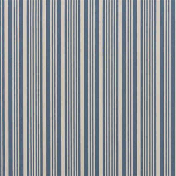 Alain Stripe Fabric - Vintage Blue by blue striped cotton fabric from Ralph Lauren
