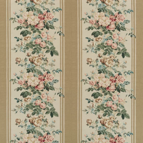 Bramhall Garden Fabric - Tea by multicolour botanical printed fabric from Ralph Lauren