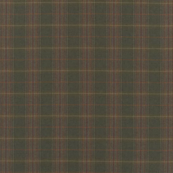 Farnham Plaid Fabric - Olive by green checked woolen fabric from Ralph Lauren