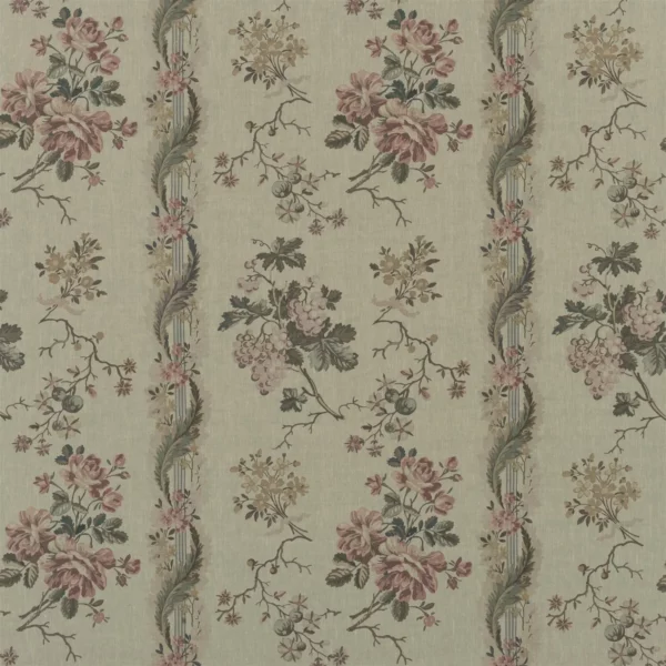 Espalier Fabric - Vintage Rose by green botanical linen fabric from Ralph Lauren