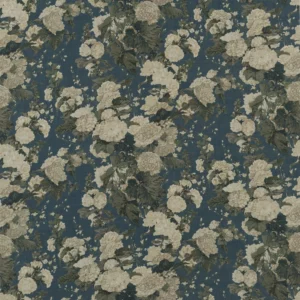 black-grey botanical linen fabric from Ralph Lauren