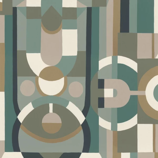 Vitrail Wallpaper - Céladon / Kaki by green geometric wallpaper from casamance