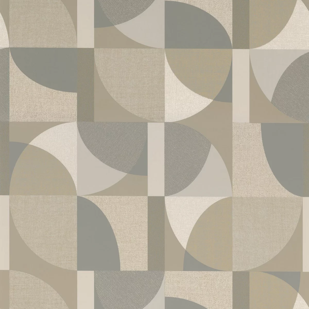 Barillet Wallpaper - Blanc / Latte by neutral geometric wallpaper from casamance
