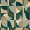 green geometric wallpaper from casamance