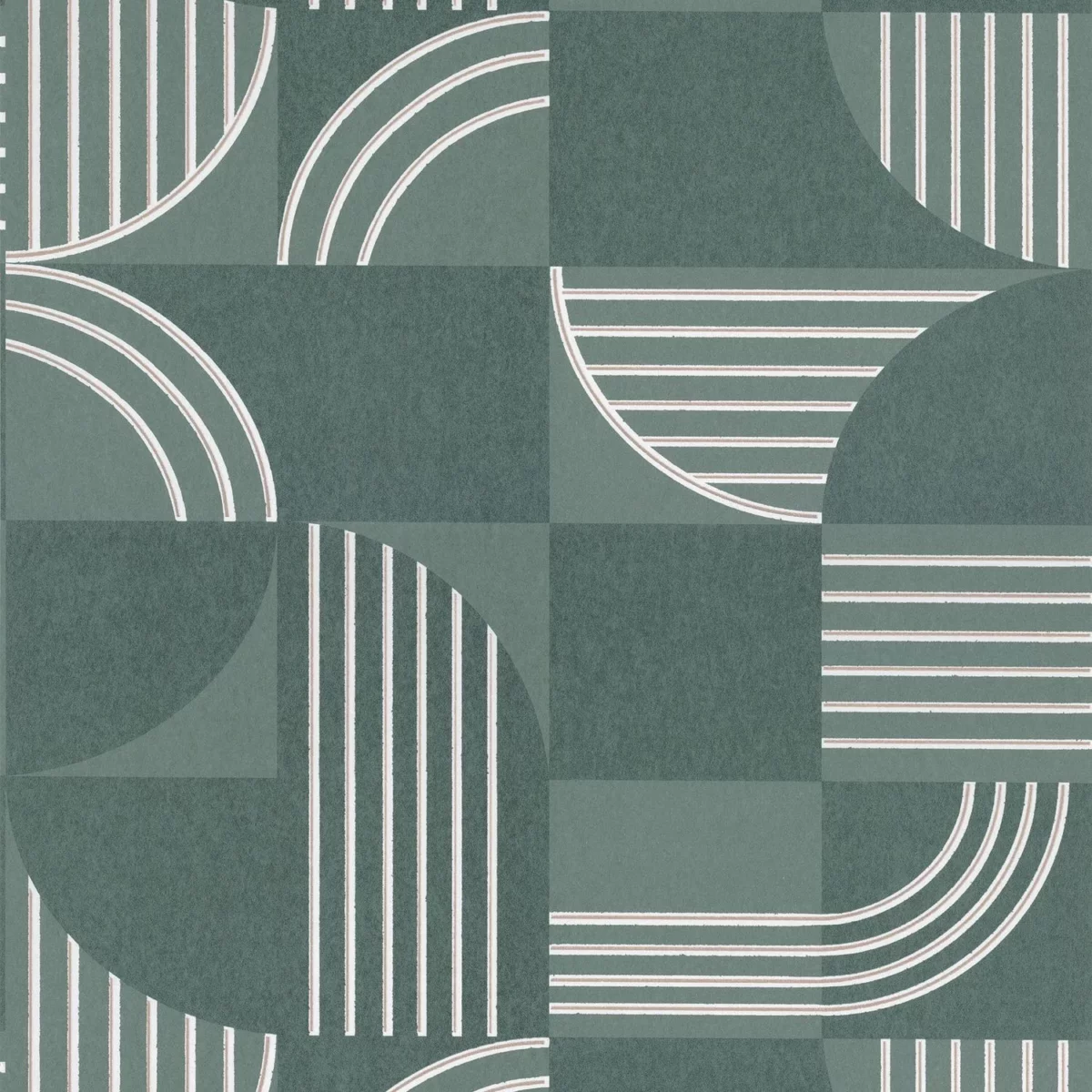 Annees 30 Wallpaper - Vert De Gris by green geometric wallpaper from casamance