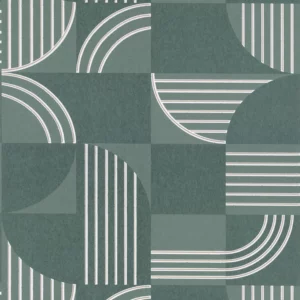 green geometric wallpaper from casamance