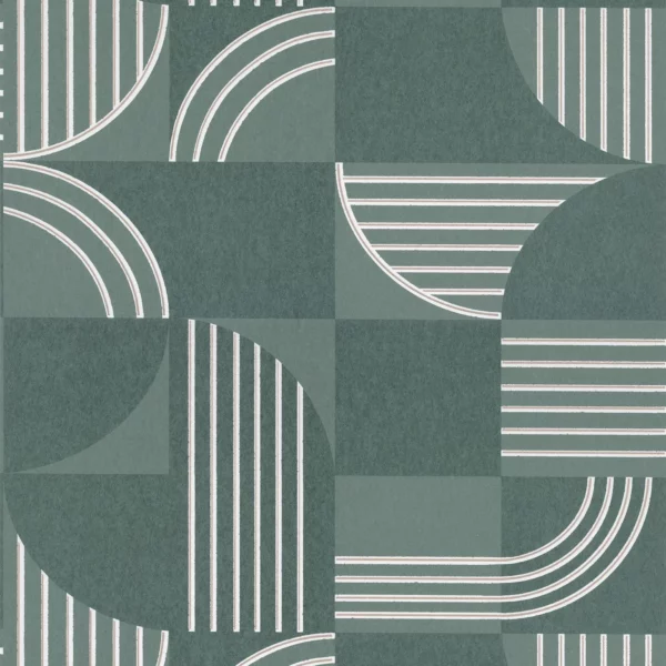 Annees 30 Wallpaper - Vert De Gris by green geometric wallpaper from casamance