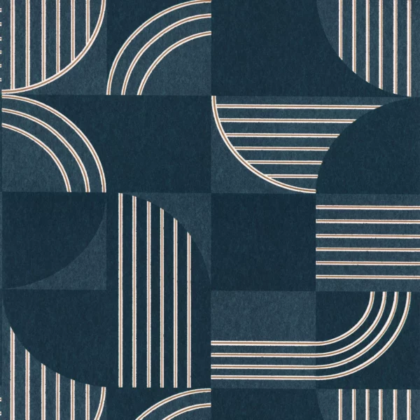 Annees 30 Wallpaper - Marine by blue geometric wallpaper from casamance