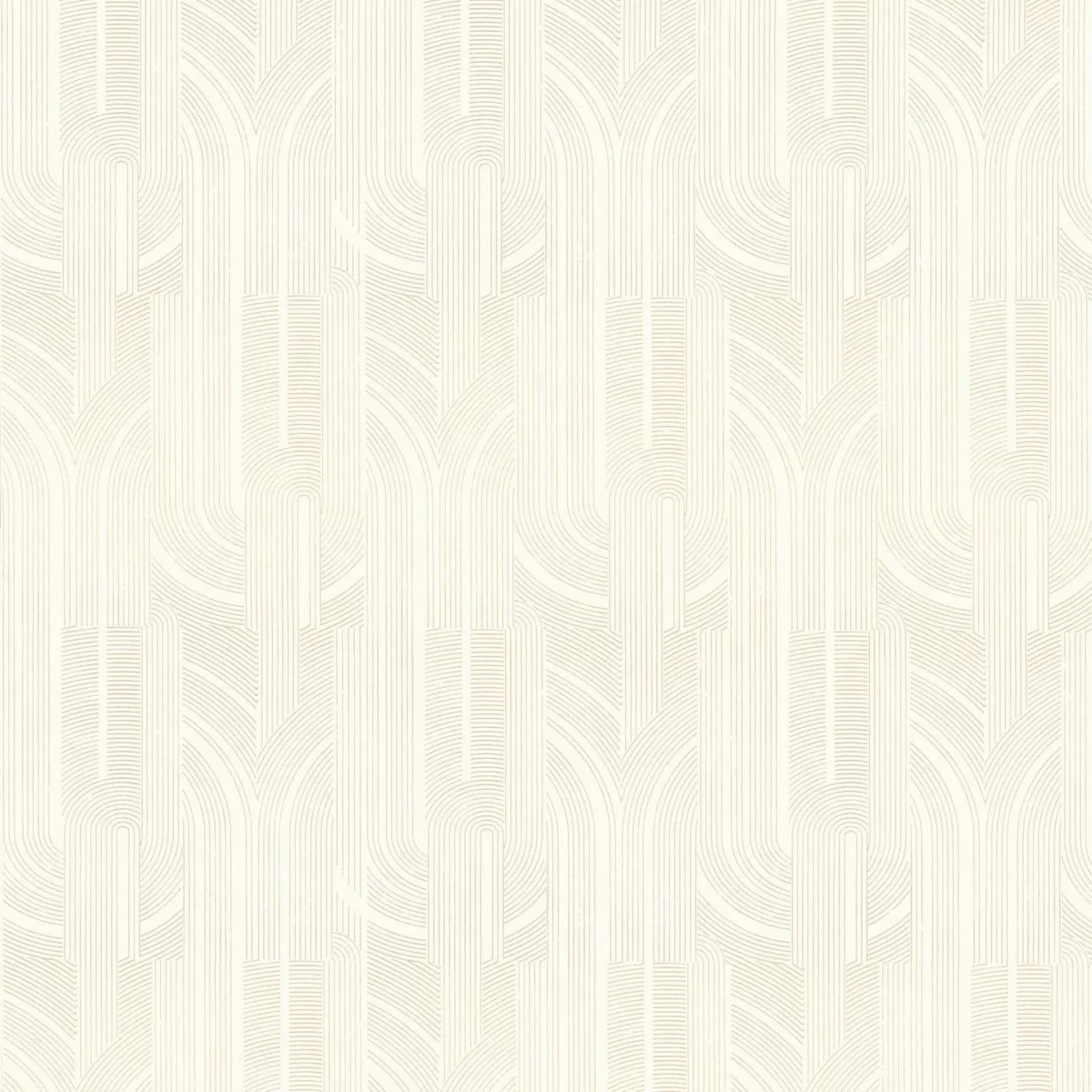 Porte Doree Wallpaper - Blanc / Doré by white geometric wallpaper from casamance