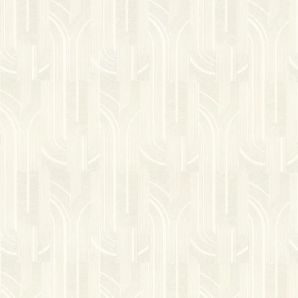 Porte Doree Wallpaper - Blanc / Doré by white geometric wallpaper from casamance