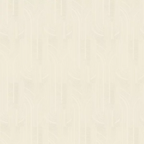 Porte Doree Wallpaper - Sable / Doré by white geometric wallpaper from casamance