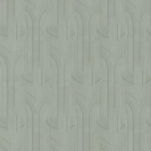 green geometric wallpaper from casamance