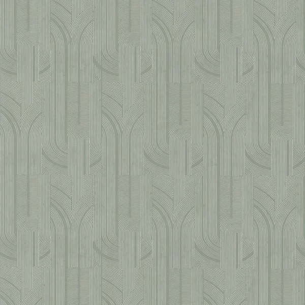 Porte Doree Wallpaper - Kaki Clair / Nacré by green geometric wallpaper from casamance