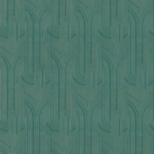 green geometric wallpaper from casamance