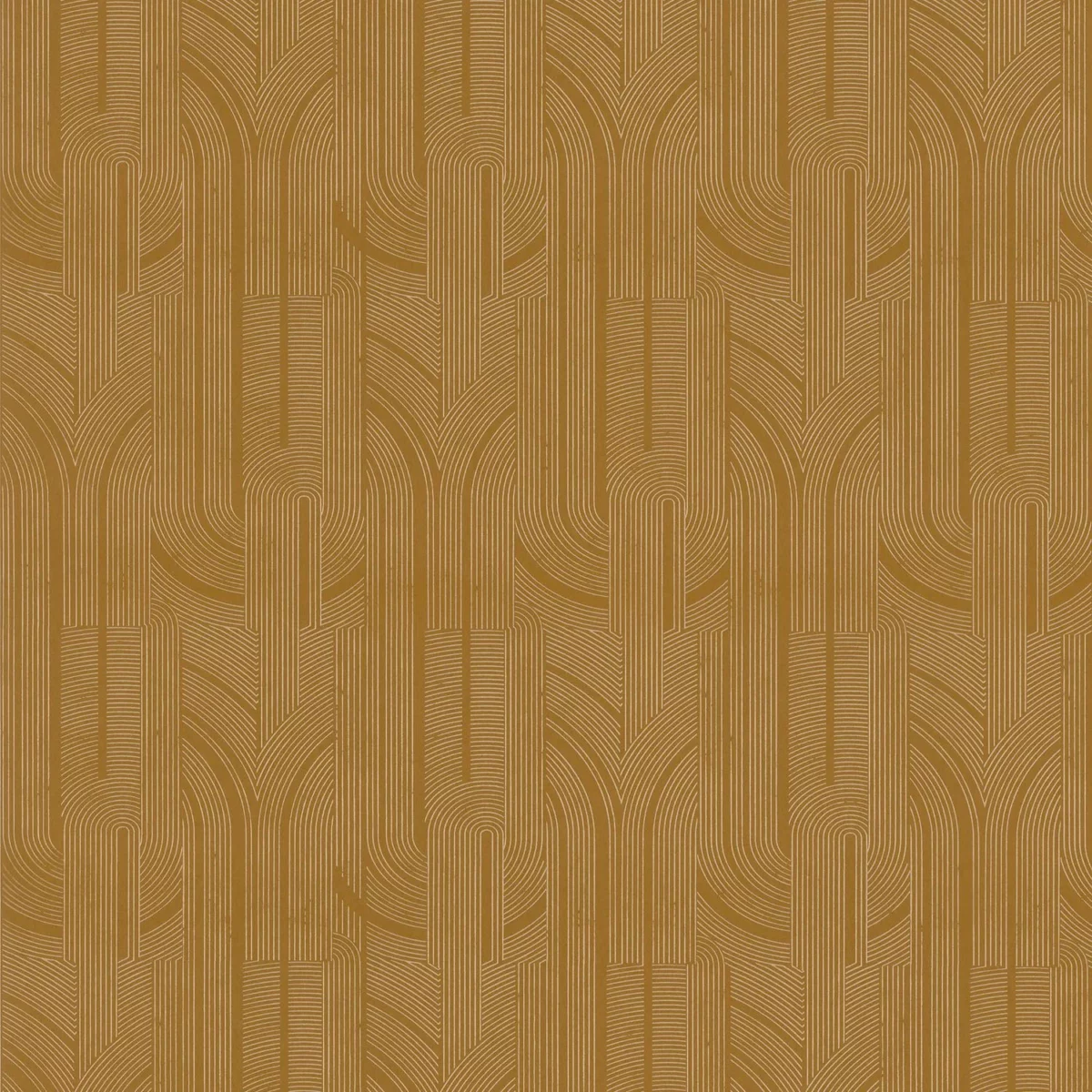Porte Doree Wallpaper - Ambre / Doré by yellow geometric wallpaper from casamance